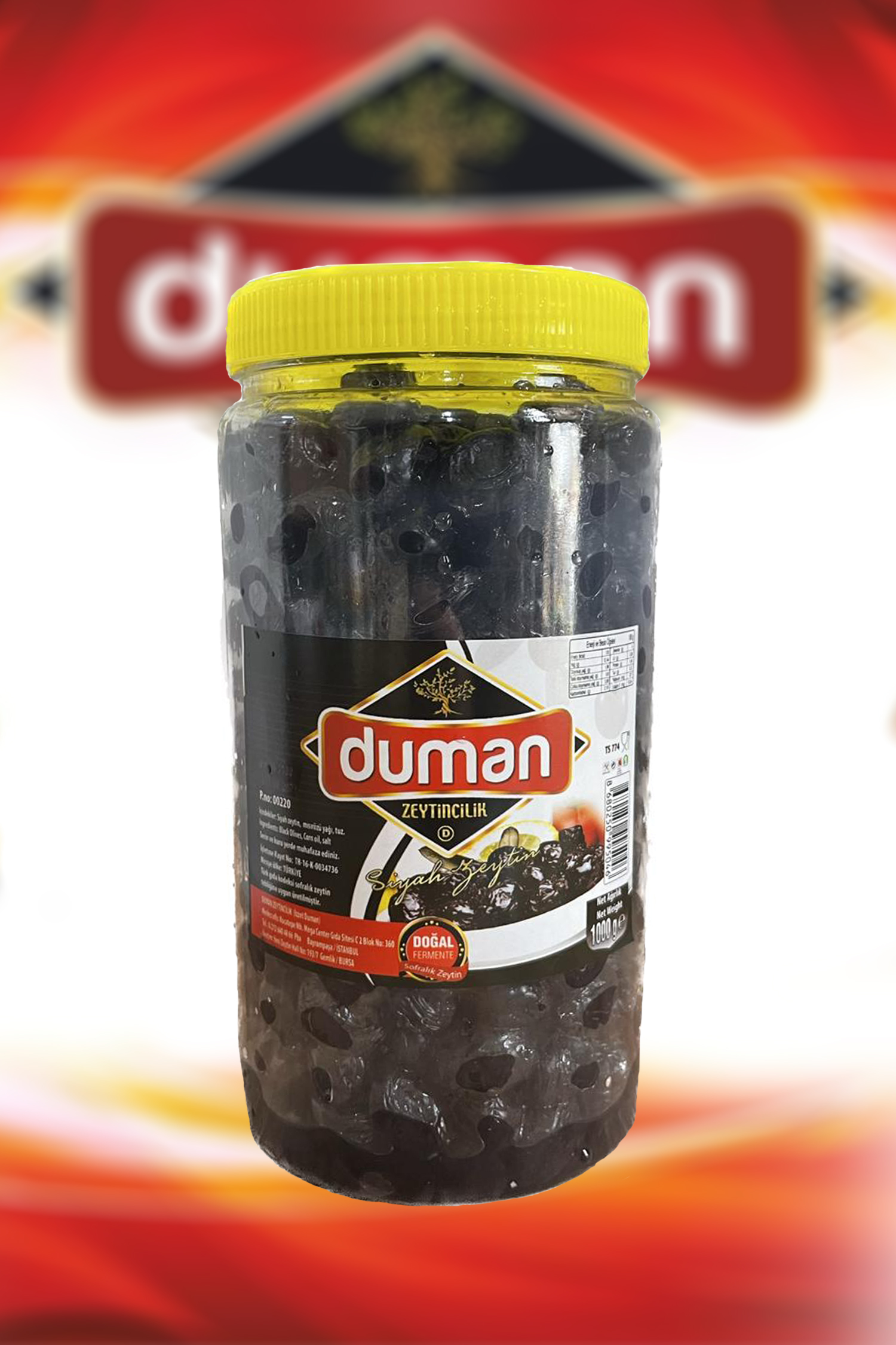 DUMAN GURME Kahvaltılık Birinci Kalite Kahvaltılık Siyah Zeytin 1000 GR