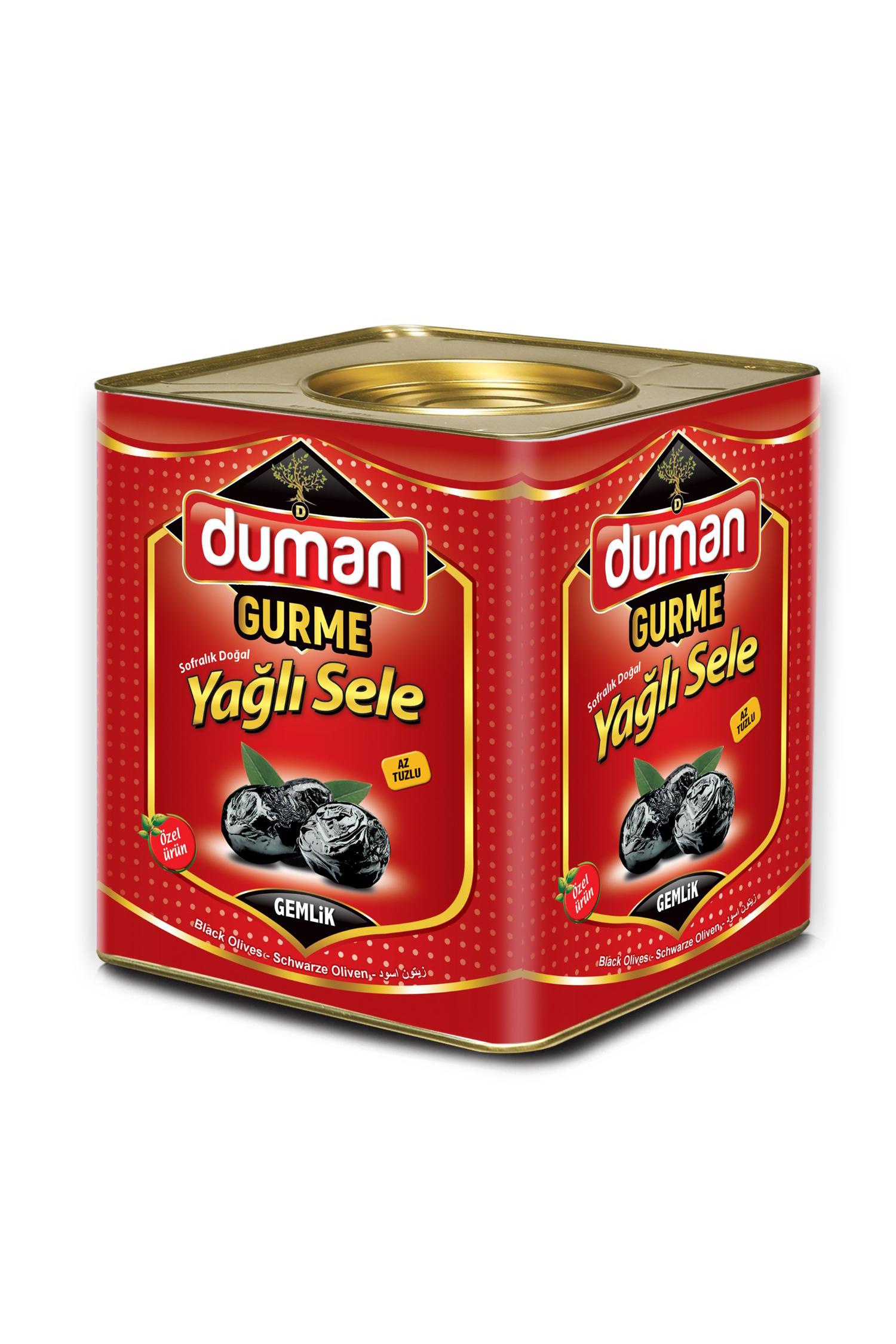 DUMAN GURME BİRİNCİ KALİTE KAHVALTILIK GEMLİK SİYAH ZEYTİN L BOY 230-260 KLB 10 KG